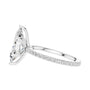 Marquise pavé diamond ring in white gold with marquise center stone and pavé shoulder row