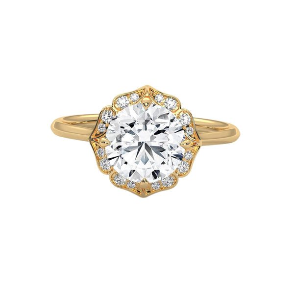 Floral Halo Round Diamond Ring (2.12 ct.tw.)