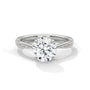 Twisted solitaire diamond ring in white gold with round center diamond
