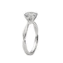 Twisted solitaire diamond ring, white gold band with round prong-set diamond