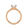 Twisted solitaire diamond ring in yellow gold with round center stone