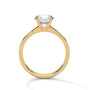 Twisted solitaire diamond ring, yellow gold prong-set round stone