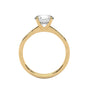 Twisted solitaire diamond ring, yellow gold prong-set round stone