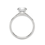 Twisted solitaire diamond ring in white gold with round center stone