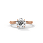 Rose gold twisted solitaire diamond ring with round center stone