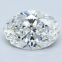Oval-cut diamond gemstone with faceted, reflective surface