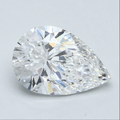 Pear-cut diamond with faceted surface, bright white sparkle