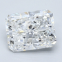 Cushion-cut clear diamond with faceted sparkle and beveled edges