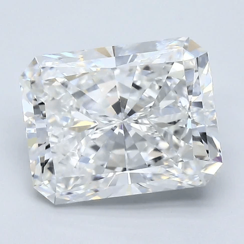 Radiant-cut diamond, faceted brilliance, rectangular cushion shape