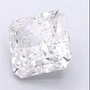 Rectangular cushion cut diamond gemstone with clustered facets, clear white tone.