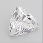 Cut diamond gemstone with faceted diamond pattern, clear white, angled view.
