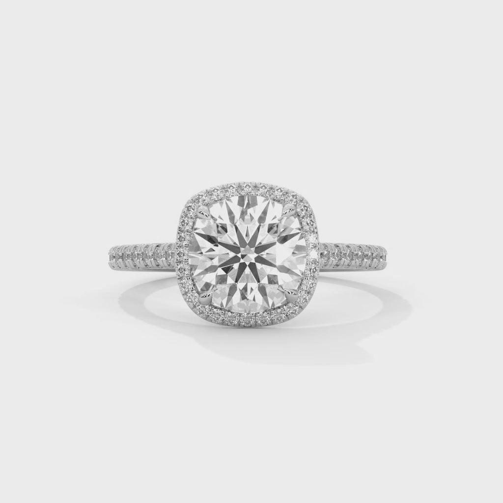Round Halo Diamond Engagement Ring