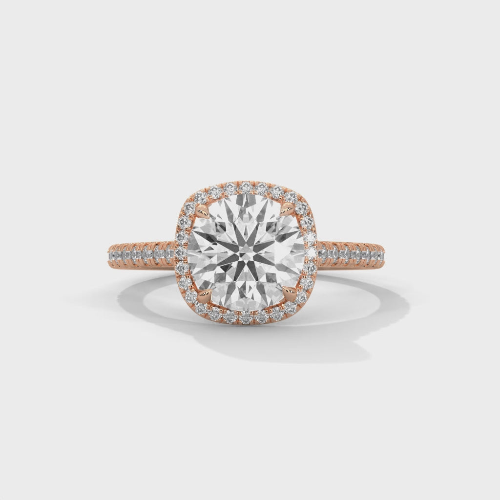 Round Halo Diamond Engagement Ring