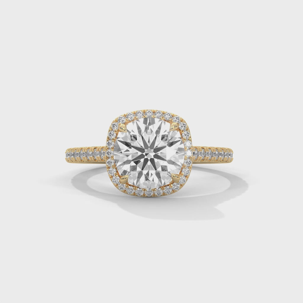 Round Halo Diamond Engagement Ring