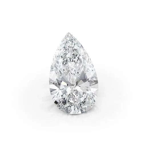 Pear-cut diamond stone with faceted sparkle
